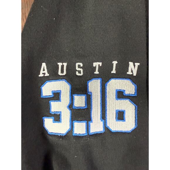 Stone Cold Steven Austin WWE Austin 3:16 Chenille Logo Pullover Hoodie Men Large - Picture 4 of 7